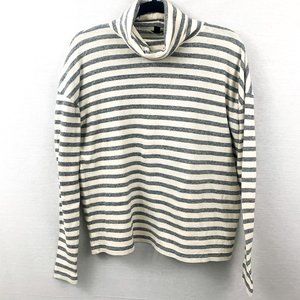 J. Crew Turtleneck striped cream sweater